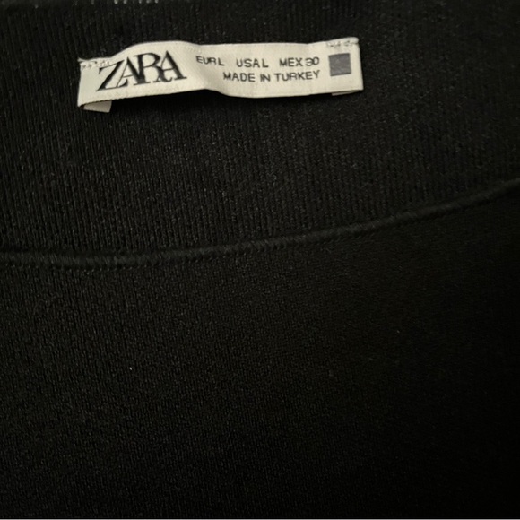 New Zara Knit Sleeveless Bodycon Mini Dress Boat Neck Stretchy Black Sze L - Picture 2 of 14